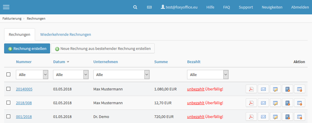 Rechnungsprogramm: Offene Posten im Blick